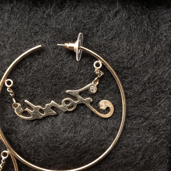 SOLD!! Fendi Gold Fever Hoop Earrings - Picture 3 of 3